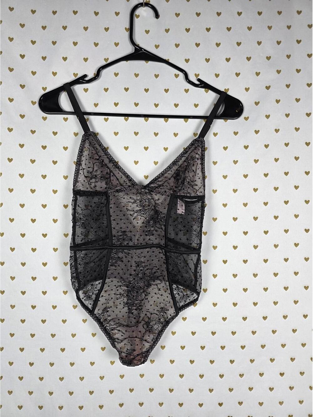 Victorias Secret Sheer Sexy Thong Teddy Bodysuit Lingerie Lace XS